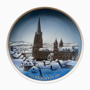 2st Christmas Plate Freiburg Münster by Helmut Drexler for Rosenthal, Germany, 1975