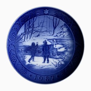 Christmas Plate Winterbirds from Royal Copenhagen, Denmark, 1987