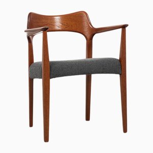 Mid-Century Danish Chair with Armrests in Teak attributed to Arne Hovmand Olsen for Mogens Kold, 1960s