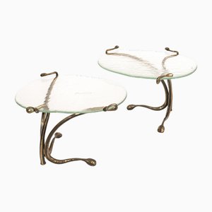 Blown Glass Gueridon Tables by Lothar Klute, 1980s, Set of 2