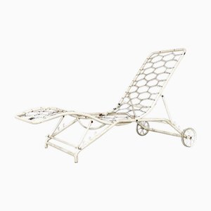 Moderner italienischer Mid-Century Gartenliegestuhl oder Chaiselongue aus Eisen, 1960er