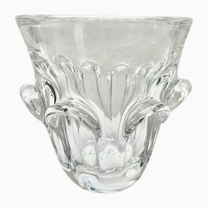 Cubitera para vino grande de cristal transparente de Val Saint Lambert, 1950