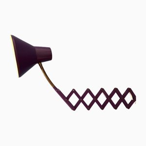 Vintage Space Age Purple Scissor Wall Lamp
