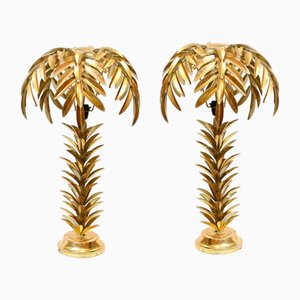 Lampade da tavolo Hollywood Regency Palm, set di 2