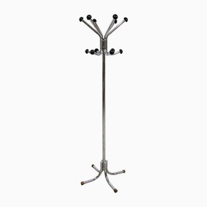 Rotating Parrot Coat Rack with 12 Chrome Hooks and Plastic Half Spheres, 1960s