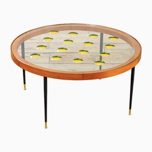 Coffee Table with Golden Details from Cristal Art, 1960
