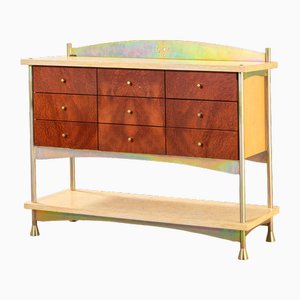 Kommode aus Holz & Travertin mit Sechs Schubladen von Toni Cordero, 1980