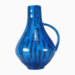 Mid-Century Ceramic Floor Vase in Blue Glaze by Carstens Tönnieshof, 1970s