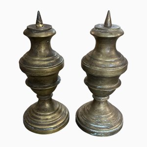 Portacandele in bronzo, Italia, set di 2