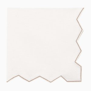 Gernika Tortora Embroidered Linen Napkin by Los Encajeros