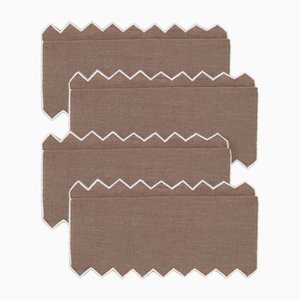 Gernika Tortora Linen Cocktail Napkins by Los Encajeros, Set of 4