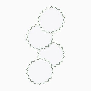 Gernika Green Embroidered Linen Coasters by the Lacemakers, Set of 4
