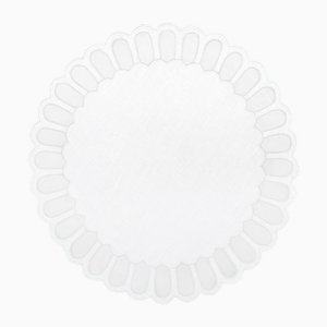 Set de Table Zurbano en Lin Blanc par Los Encajeros