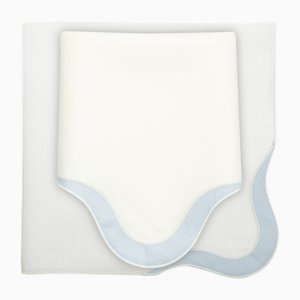 Serviette Zurbano Baby Blue en Lin par Los Encajeros