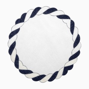 Granada Navy Linen Placemat by Los Encajeros
