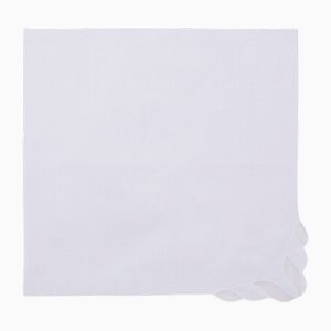 Granada White Linen Napkin by Los Encajeros