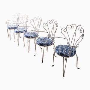 Painted Iron Garden Chairs, 1950, Set of 5