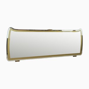 Mid-Century Mirror with Golden Decorations and Brass Supports, 1970