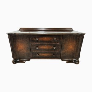 Coiffeuse Art Déco en Noyer avec Portes et Trois Tiroirs, 1940