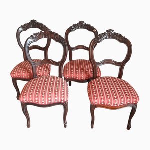 Antike italienische Holzstühle, 1900er, 4 . Set