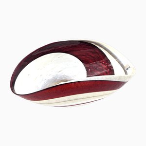Modern Centerpiece in Ivory Red Murano Glass from YourMurano