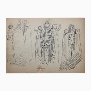 Franciszek Starowieyski, Lightbulbs, Drawing on Paper, 1967