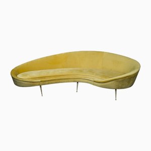 Vintage Yellow Sofa with Shaped Line, 1980s