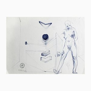 Franciszek Starowieyski, Untitled (A Stroll), Drawing on Paper