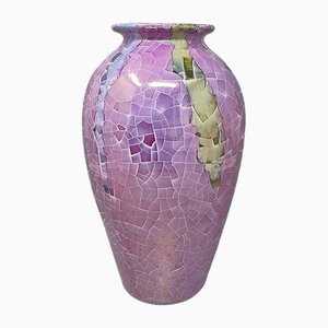 Polycrome Craquelé Vase aus sardischer Keramik von Giuseppe Locci, Italien, 1960er