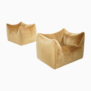 Set of Le Bambole Lounge Chairs in Mohair by Mario Bellini for B&B Italia, 1980s