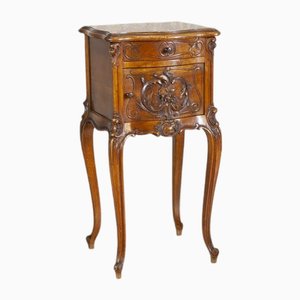 Rococo Nightstand in Walnut with Marble Top