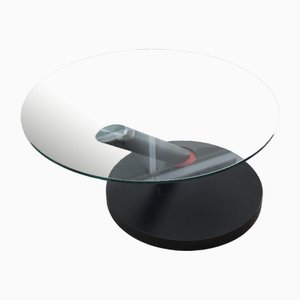 Table Ronde Vintage en Cristal, Italie, 1980