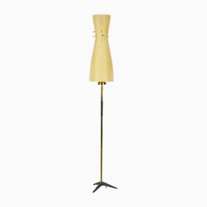 Vintage Floor Filigree Lamp with Fiberglass Shade, Germany, 1950s
