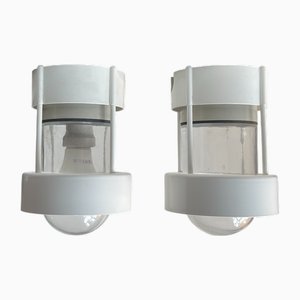 Plafonniers d'Extérieur Blancs Vintage par Jens Møller Jensen pour Louis Poulsen, 1980s, Set de 2