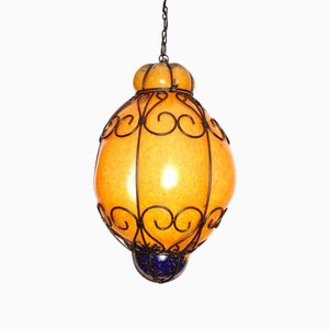 French Pate De Vere Iron Hanging Light