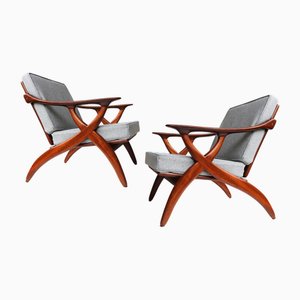 Niederländische Teak Sessel von De Ster Gelderland, 1950er, 2er Set