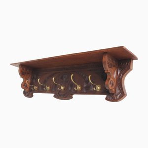 Antike niederländische Arts & Crafts Garderobe / Hutablage, 1920er