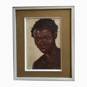 Alexandre Jacovleff, Porträt eines jungen Afrikaners, 1925, Ölgemälde, gerahmt