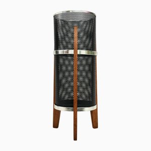 Mid-Century Schirmständer / Papierkorb aus Gusseisen & Teak, Deutschland, 1960er