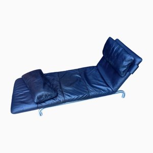Long Dark Brown Leather Chair, 1990s