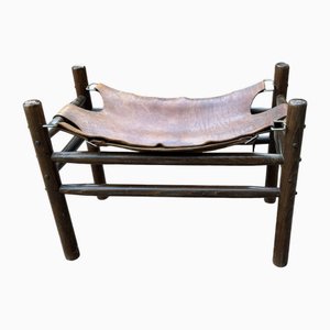 Leather Safari Stool, 1960s