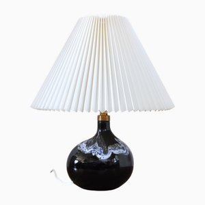 Dark Emerald Art Glass Table Lamp by Michael Bang for Holmegaard, 1972