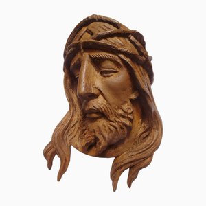 Antique Hand Carved Jesus Christ Wooden Figure, 1890s