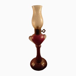 Lampe de Bureau Feuille d'Or en Verre de Murano, 1940s