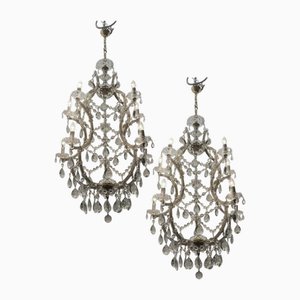 Große Murano Kronleuchter Maria Teresa, 1960er, 2er Set