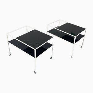 Carrito de bar minimalista de Herbert Hirche para Rosenthal, Alemania, años 70