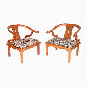 Poltrone a ferro di cavallo nello stile di James Mont, anni '90, set di 2