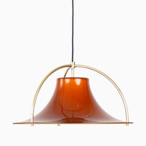 Lampada a sospensione vintage in alluminio di Jo Hammerborg per Fog and Mørup, Danimarca, 1977
