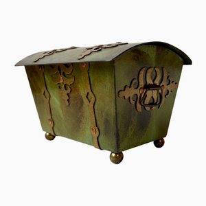 Art Deco Casket Box in Patinated Bronze by Holger Fridericias, 1930s