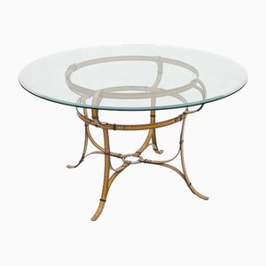 Tavolo da pranzo rotondo attribuito a Jacques Adnet, anni '60